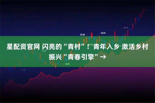 星配资官网 闪亮的“青村”！青年入乡 激活乡村振兴“青春引擎”→
